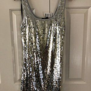 Bebe Sequin Lily Tank Dress Mini, size M